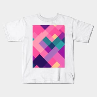 Pink Abstract Geometric Pattern Kids T-Shirt